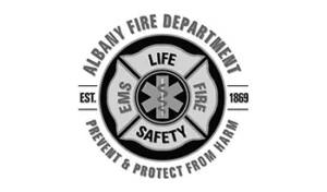 The albany fire department logo is shown.