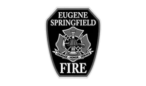 A black and white fire department patch.