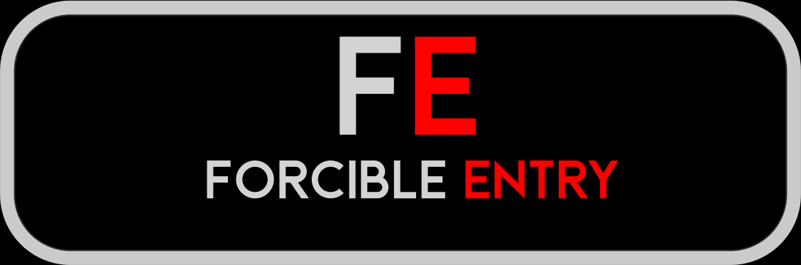 A black and white picture of the logo for ferocible entertainment.