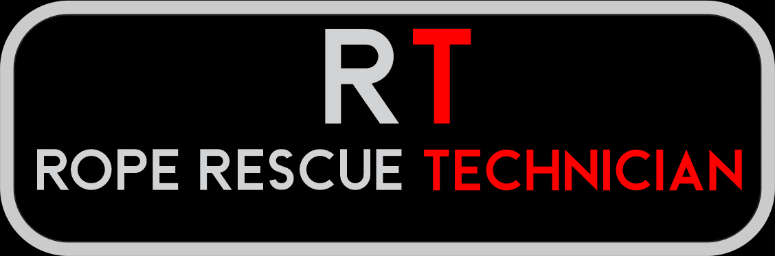 A black and white picture of the rt rescue tech logo.