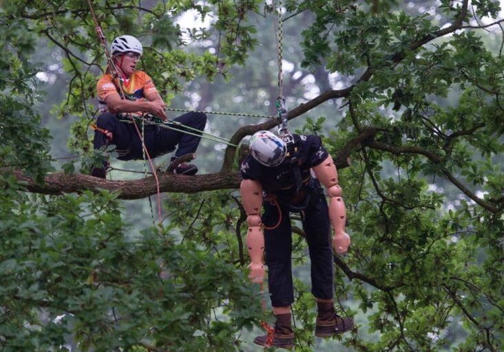 Josephine Hedger of Great Britain performs during  the European Tree Climbing Championship (ETTC) at the Worp Plantsoen in Deventer, Netherlands  on Saturday June 24.